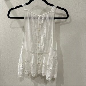Free People White Delicate Boho Blouse